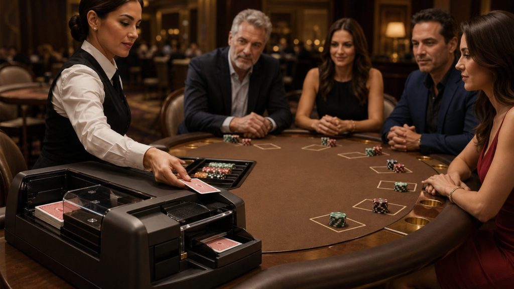 Cómo funcionan los mezcladores automáticos de cartas en mesas modernas de blackjack